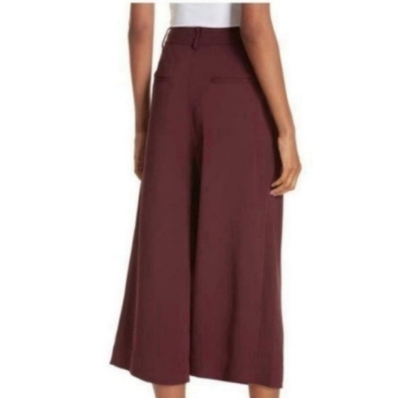 Tibi Stella Stretch Maroon Suiting Crop Pants NWOT Size12 - Picture 2 of 5